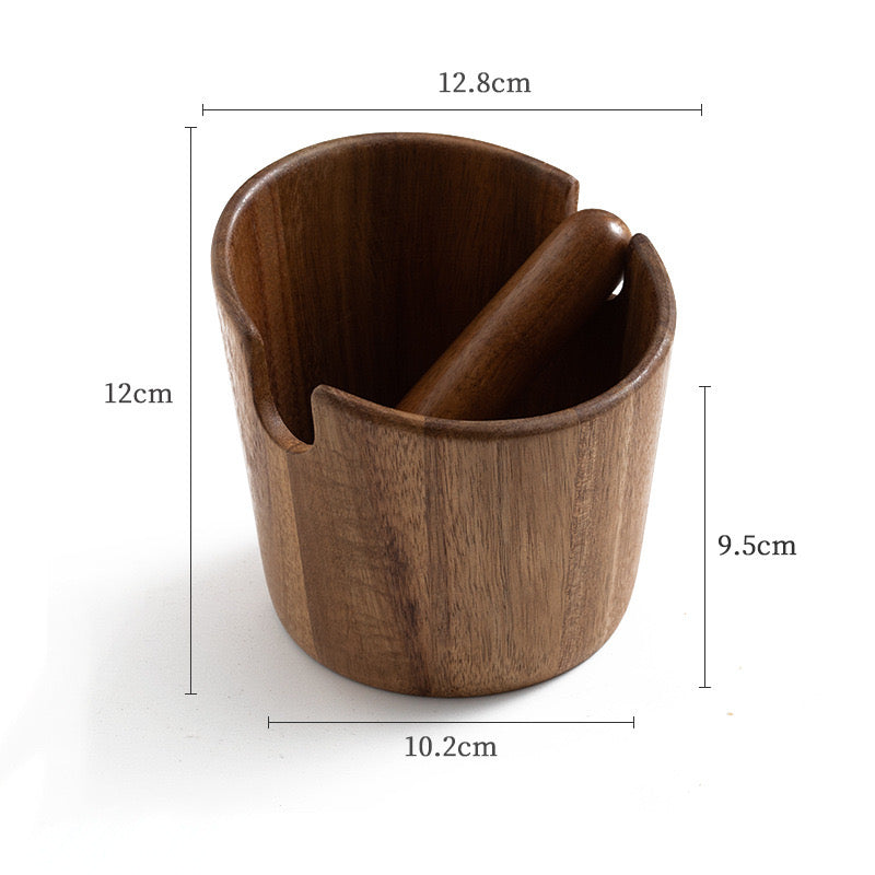 Duurzame Acacia Houten Koffie Knock Box - Stijlvolle Espresso Grond Bin voor Koffie Bar Decor