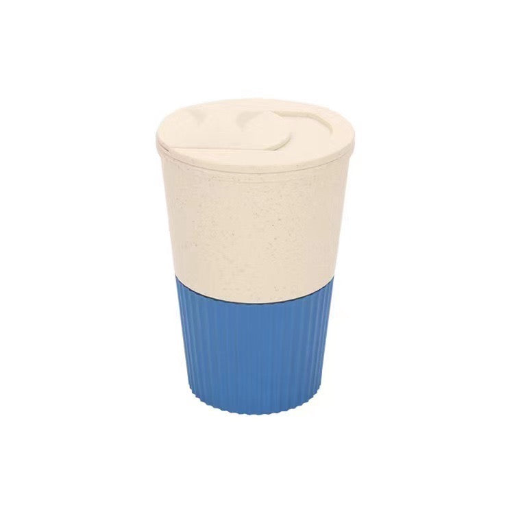 Eco-Friendly Wheat Straw Coffee Cup with Lid – Portable & Heat-Resistant Travel Mug