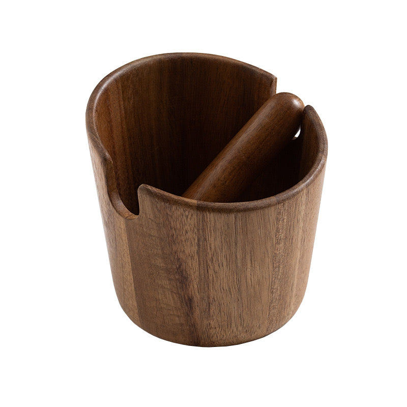 Duurzame Acacia Houten Koffie Knock Box - Stijlvolle Espresso Grond Bin voor Koffie Bar Decor