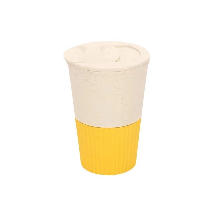 Eco-Friendly Wheat Straw Coffee Cup with Lid – Portable & Heat-Resistant Travel Mug