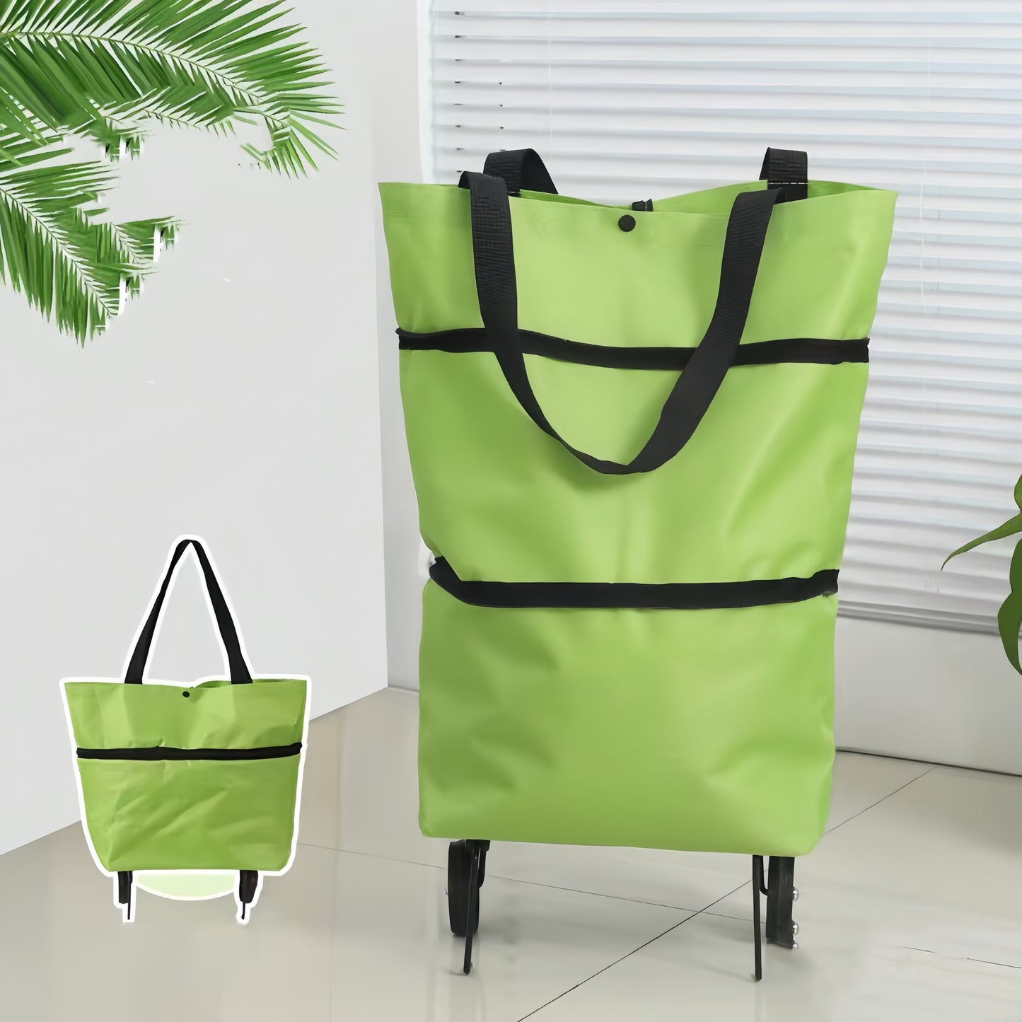 Foldable Hand Cart with Backpack Strap & Shopping Bag | Eco-Friendly and Convenient