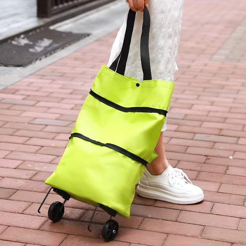 Foldable Hand Cart with Backpack Strap & Shopping Bag | Eco-Friendly and Convenient