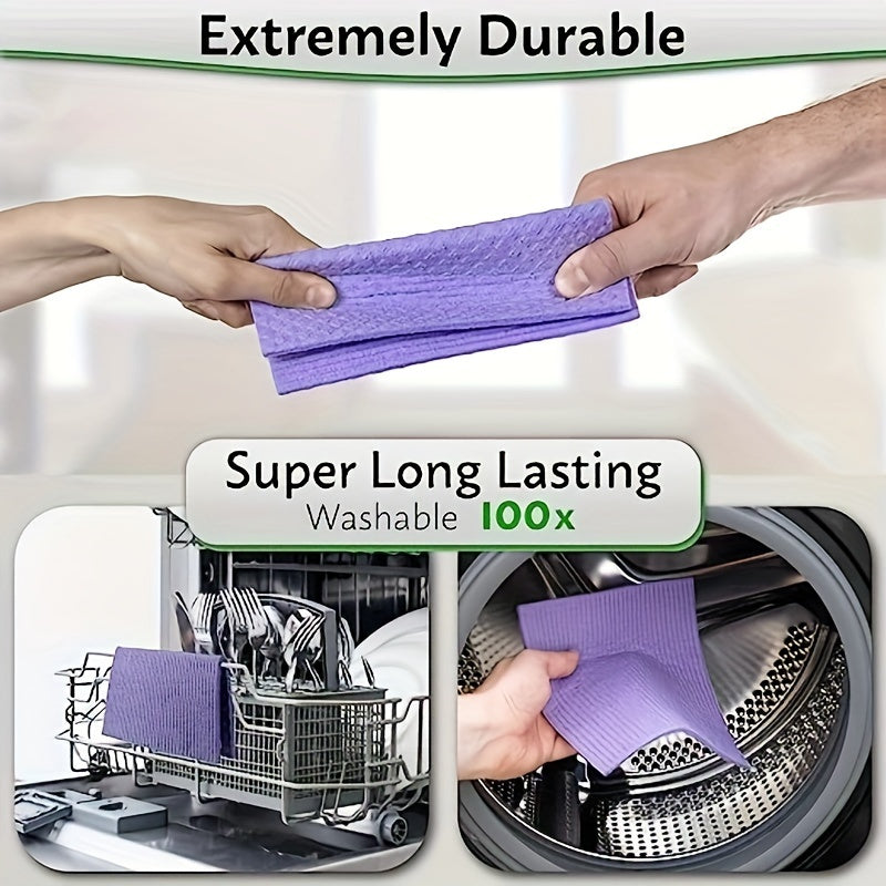 10pcs Biodegradable Dish Cloths – Sustainable, Durable Cleaning Towels for Home & Kitchen