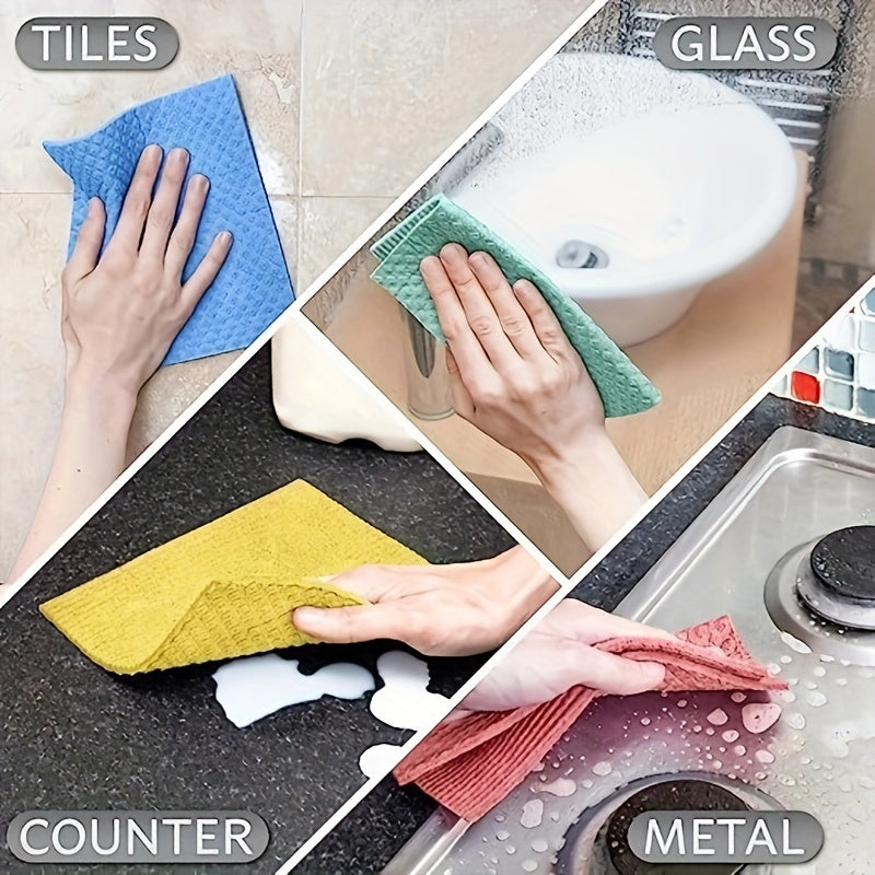 10pcs Biodegradable Dish Cloths – Sustainable, Durable Cleaning Towels for Home & Kitchen