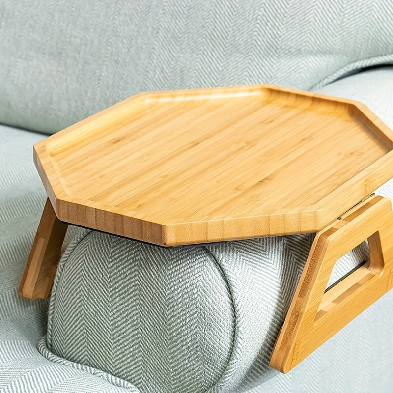 Foldable Bamboo Sofa Armrest Tray – Eco-Friendly and Convenient Sofa Tray