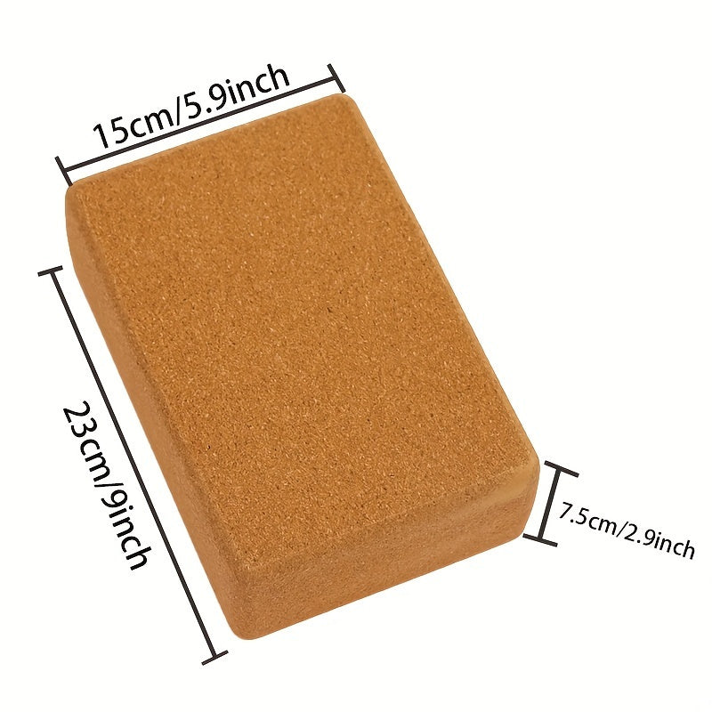 1pc Eco-Friendly Cork Yoga Block | Non-Slip Wooden Brick for Fitness & Stretching