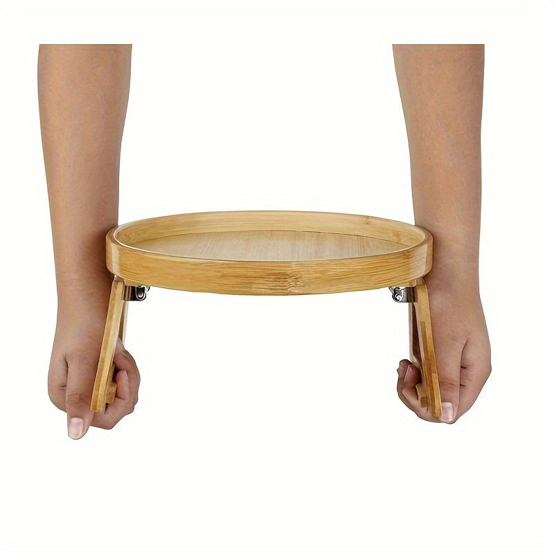 Foldable Bamboo Sofa Armrest Tray – Eco-Friendly and Convenient Sofa Tray