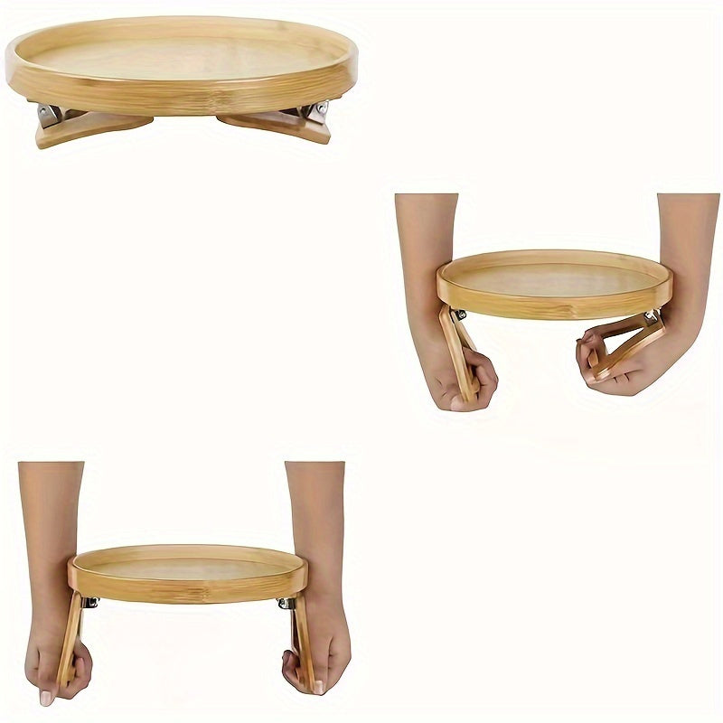 Foldable Bamboo Sofa Armrest Tray – Eco-Friendly and Convenient Sofa Tray