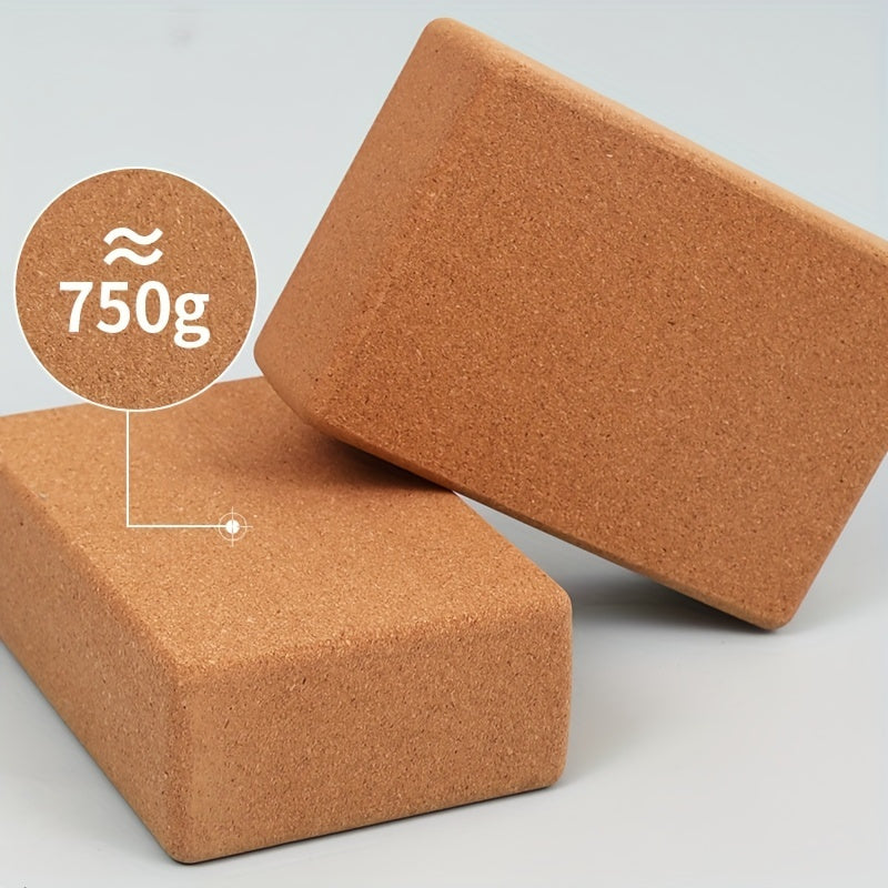 1pc Eco-Friendly Cork Yoga Block | Non-Slip Wooden Brick for Fitness & Stretching