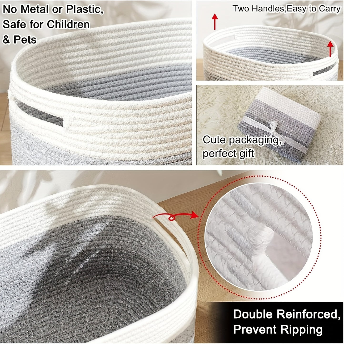 Cotton Rope Storage Basket – Foldable and Eco-Friendly Storage Solution